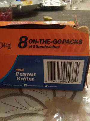 Lance Sandwich Crackers, ToastChee Peanut Butter, 8 Individual Packs, 6 Sandwiches Each