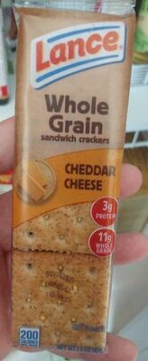 Lance Sandwich Crackers, Made with Whole Grain Crackers, Cheddar Cheese, Individual Snack Pack, 6 Sandwiches