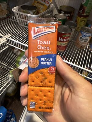 Lance Sandwich Crackers, ToastChee Peanut Butter, 20 Individually Wrapped Packs, 6 Sandwiches Each