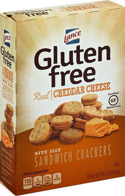 Lance Gluten Free Sandwich Crackers, Cheddar Cheese Bite Sized, 5 Oz Box