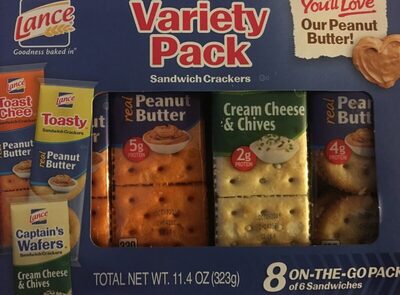 Lance Sandwich Crackers Variety Pack, 8 Count, 11.4 Oz