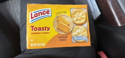 Lance Sandwich Crackers, Toasty Cheddar, 6 Individually Wrapped Packs, 4 Sandwiches Each