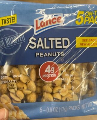 Lance Salted Peanuts, 0.6 Oz Snack Packs, 5 Ct