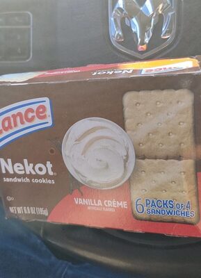 Lance Sandwich Cookies, Nekot Vanilla Creme, 6 Individually Wrapped Packs, 4 Sandwiches Each