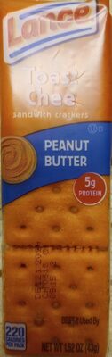Lance Sandwich Crackers, ToastChee Peanut Butter, 10 Individual Packs, 6 Sandwiches Each