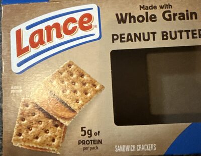 Lance Sandwich Crackers, Made with Whole Grain Crackers, Peanut Butter, 10 Individual Packs