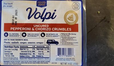 Uncured Pepperoni & Chorizo Crumbles, Uncured Pepperoni & Chorizo