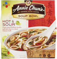 Cooked Hokkien Noodles Soup Bowl, Hot & Sour