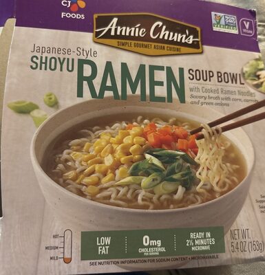 Japanese-Style Shoyu Ramen With Cooked Ramen Noodles Savory Broth With Corn, Carrots And Green Onions Soup Bowl, Japanese-Style Shoyu Ramen