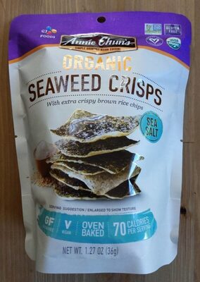 Sea Salt Organic Seaweed Crisps With Extra Crispy Brown Rice Chips, Sea Salt