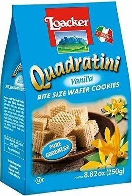 Vanilla Quadratini Bite Size Cream Filled Wafer Cookies, Vanilla