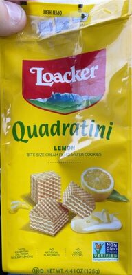 Lemon Quadratini Bite Size Cream Filled Wafer Cookies, Lemon