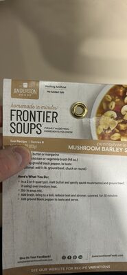 Frontier Soups, Mushroom Barley Soup Mix
