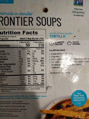 Frontier, Homemade In Minutes, Tortilla Soup Mix