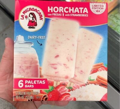 Horchata With Strawberries Frozen Fruit Bars, Horchata With Strawberries