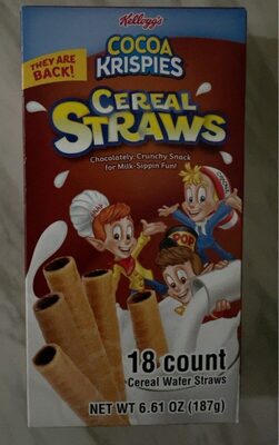 Chocolately, Crunchy Snack Cereal Wafer Straws, Chocolately