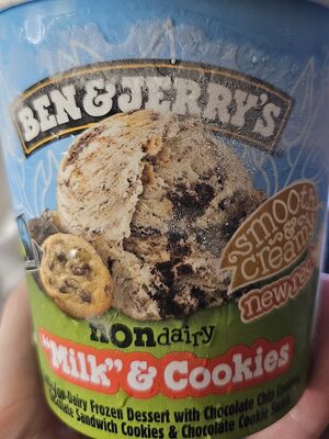 "Milk" & Cookies Vanilla Non-Dairy Frozen Dessert With Chocolate Chip Cookies, Chocolate Sandwich Cookies & Chocolate Cookie Swirls, "Milk" & Cookies