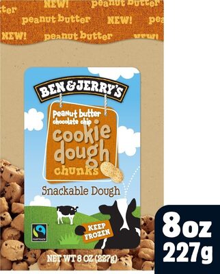 Peanut Butter Chocolate Chip Snackable Cookie Dough Chunks, Peanut Butter Chocolate Chip