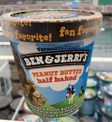 Peanut Butter Half Baked Chocolate & Peanut Butter Ice Creams Mixed With Gobs Of Peanut Butter Cookie Dough & Fudge Brownies, Peanut Butter Half Baked