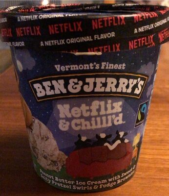 Netflix & Chilll'D Peanut Butter Ice Cream With Sweet & Salty Pretzel Swirls & Fudge Brownies, Netflix & Chilll'D