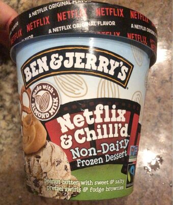 Netflix & Chilll'D Peanut Butter Non-Dairy Frozen Dessert With Sweet & Salty Pretzel Swirls & Fudge Brownies, Netflix & Chilll'D