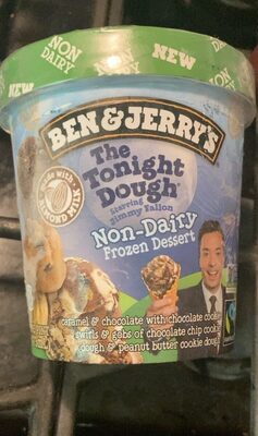 The Tonight Dough Caramel & Chocolate Non-Dairy Frozen Dessert With Chocolate Cookie Swirls & Gobs Of Chocolate Chip Cookie Dough & Peanut Butter Cookie Dough, The Tonight Dough