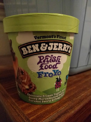 Phish Food Froyo Chocolate Frozen Yogurt With Gooey Marshmallow Swirls, Caramel Swirls & Fudge Fish, Phish Food Froyo