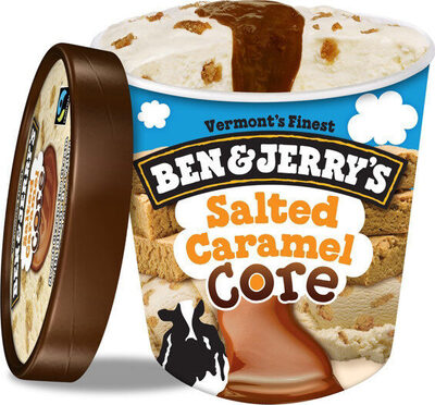 Salted Caramel Sweet Cream Ice Cream With Blonde Brownies & A Salted Caramel Core, Salted Caramel