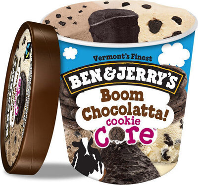 Boom Chocolatta! Mocha & Caramel Ice Creams With Chocolate Cookies, Fudge Flakes & A Chocolate Cookie Core, Boom Chocolatta!