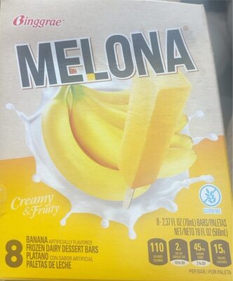 Banana Flavored Creamy & Fruity Frozen Dairy Dessert Bars, Banana