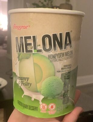 Honeydew Melon Flavored Creamy & Fruity Frozen Dairy Dessert, Honeydew Melon