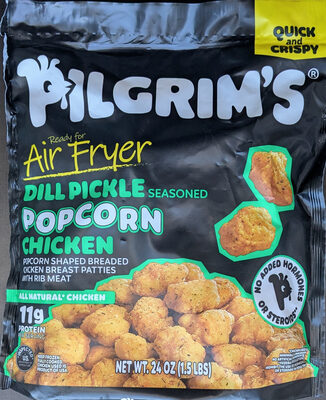 Zesty Ranch Popcorn Chicken Shaped Breaded Chicken Breast Patties With Rib Meat, Zesty Ranch
