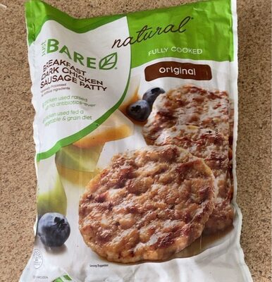 Original Fully Cooked Breakfast Dark Chicken Sausage Patty, Original
