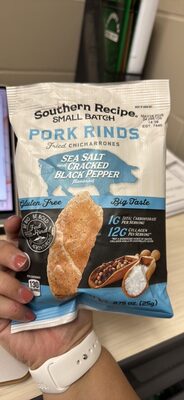 Sea Salt & Cracked Black Pepper Flavored Small Batch Pork Rinds, Sea Salt & Cracked Black Pepper