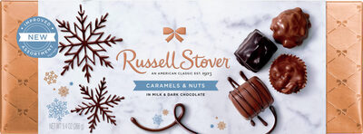 Caramels & Nuts In Milk & Dark Chocolate, Milk Chocolate Caramel, Milk Chocolate Peanut Cluster, Milk Chocolate Pecan Delight, Dark Chocolate Almonds, Dark Chocolate Nut Caramel, Milk Chocolate Toffee