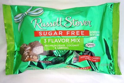 Sugar Free Assorted 3 Flavor Mix Pecan Delights, Caramels & Coconut In Chocolate Candy, Assorted