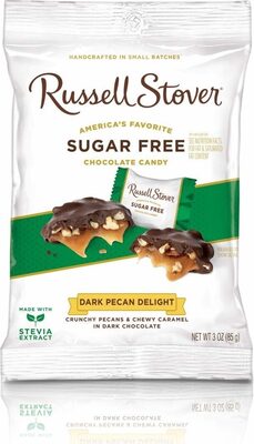Sugar Free Crunchy Pecans & Chewy Caramel In Dark Chocolate Candy, Dark Pecan Delight