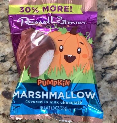 Pumpkin Marshmallow Covered Milk Chocolate, Pumpkin; Marshmallow