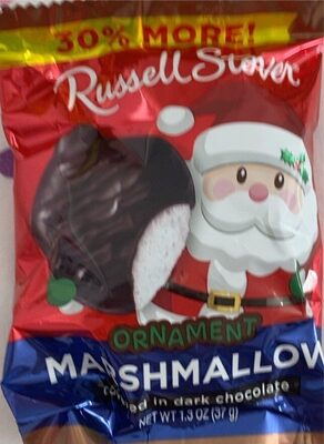 Ornament Marshmallow Covered Dark Chocolate, Marshmallow
