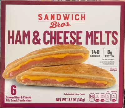 Ham & Cheese Melts Smoked Pita Snack Sandwiches, Ham & Cheese Melts