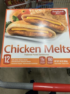 Chicken Melts Flatbread Pocket Sandwiches, Chicken Melts