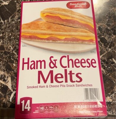 Ham & Cheese Melts Smoked Pita Snack Sandwiches, Ham & Cheese Melts