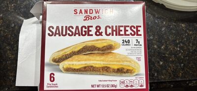 Sausage & Cheese Pita Snack Sandwiches, Sausage & Cheese