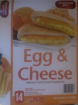 Egg & Cheese Flatbread Pocket Snack Sandwiches, Egg & Cheese