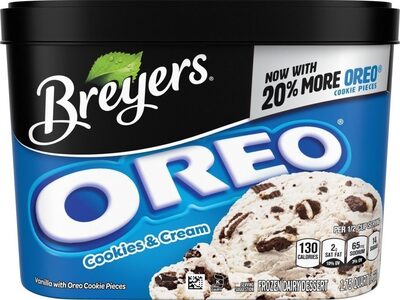 Oreo Cookies & Cream Vanilla With Oreo Cookie Pieces Frozen Dairy Dessert, Oreo Cookies & Cream