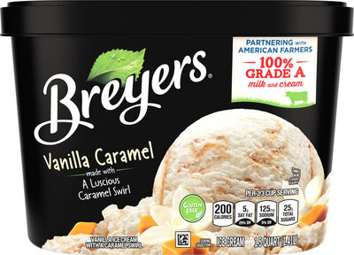 Vanilla Caramel Vanilla Ice Cream With A Caramel Swirl, Vanilla Caramel