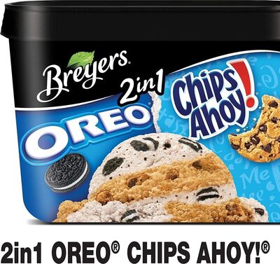 Oreo & Chips Ahoy! Vanilla And Caramel With Oreo And Chips Ahoy! Cookie Pieces Frozen Dairy Dessert, Oreo & Chips Ahoy!