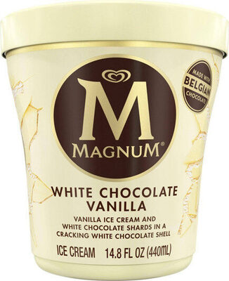 White Chocolate Vanilla Ice Cream And White Chocolate Shards In A Cracking White Chocolate Shell, White Chocolate Vanilla