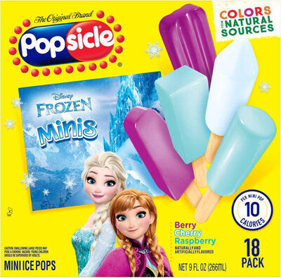 Disney Frozen Minis Ice Pops, Berry; Cherry; Raspberry