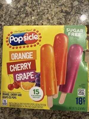 Orange Cherry Grape Ice Pops, Orange; Cherry; Grape